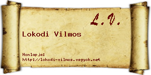 Lokodi Vilmos névjegykártya
